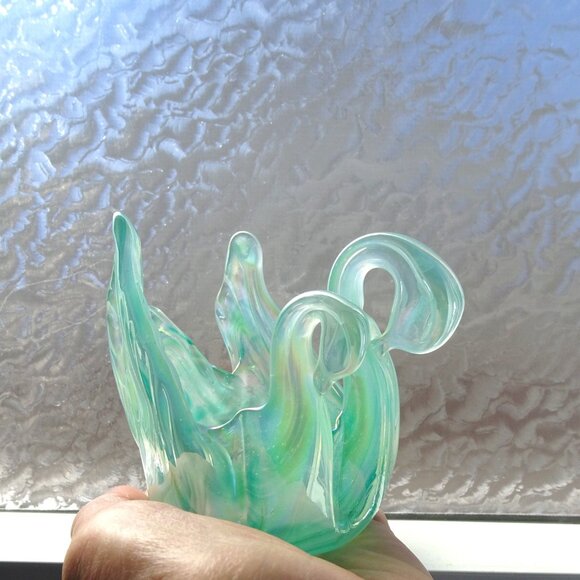 2 Headed Swan Bonboniere Chalet Chantili Glass - Picture 10 of 15